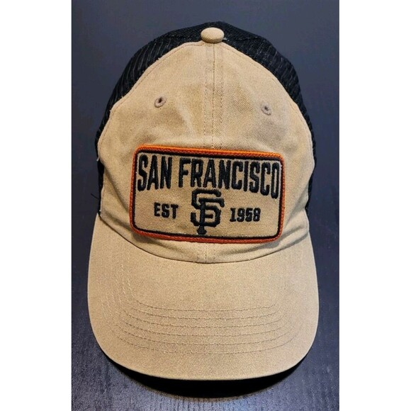'47 Brand San Francisco Giants Gaudet Khaki Clean Up Mesh Snapback Hat Patch Cap - Picture 1 of 6